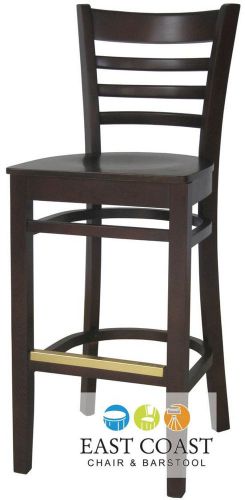 New Wooden Walnut Ladder Back Restaurant Bar Stool with Walnut Wood Seat