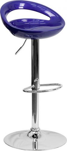 Plastic adjustable height bar stool with chrome base for sale