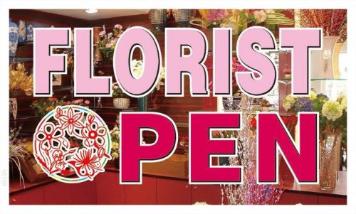 Bb154 florist flower shop open banner sign for sale