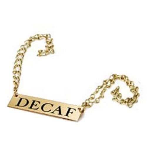 Eastern TableTop 9542D Decaf ID Tag Brass W/ Black Lettering