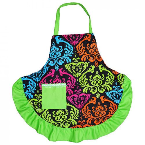 Multi Damask Print Apron-Lime/Personalize it