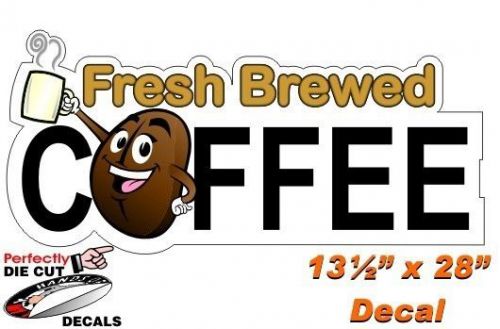 Fresh Brewed Coffee CARTOON 13.5&#039;&#039;x28&#039;&#039; Decal for Coffee Wagon or Truck Sign