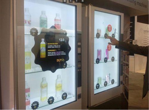 New Wifi Touch Vending Machine with 50inch Touch Transparent Advertising Door