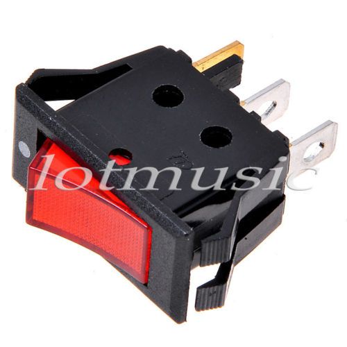 Rocker Switch 2 Pin SPST ON-OFF 250V/15A AC Illuminated Lamp 13mm