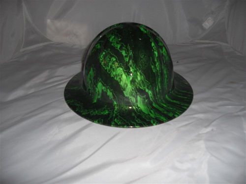 New! Hydro Dipped FULL BRIM Aluminum Hard Hat - Zombie Green - LIMITED RUN