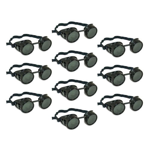 Black steampunk welding cup goggles - 10 pack for sale