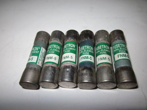 LOT OF 6 COOPER BUSSMANN FNM-5 FUSE NEW NO BOX