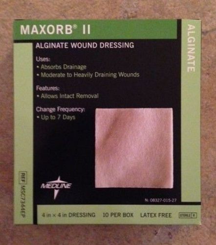 MEDLINE Maxorb II 4&#034;x4.75&#034; Box of 10 #MSC7344EP Alginate Wound Dressing IN DATE