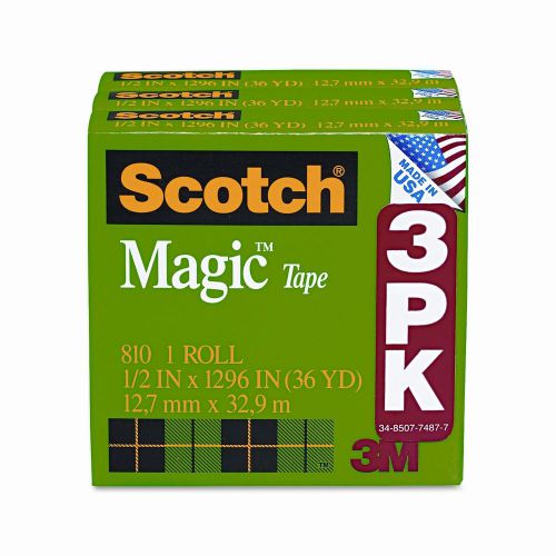 3M Magic Tape Refill, 1/2&#034; x 36 Yards, 3/Pack