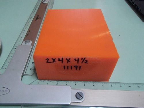 2&#034; x  4&#034; x 4-1/2&#034;  urethane / polyurethane 80 a orange bar p/n11191 for sale