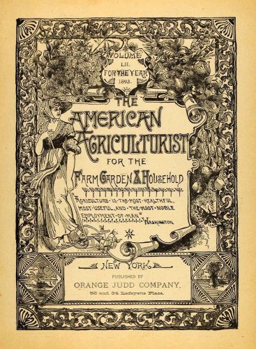 1893 cover american agriculturist farm garden home orange judd publishing aag1 for sale