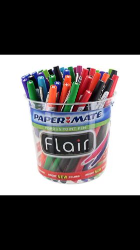 Paper Mate Flair Porous Point Felt Tip Pens, Assorted Colors, Pack of 48