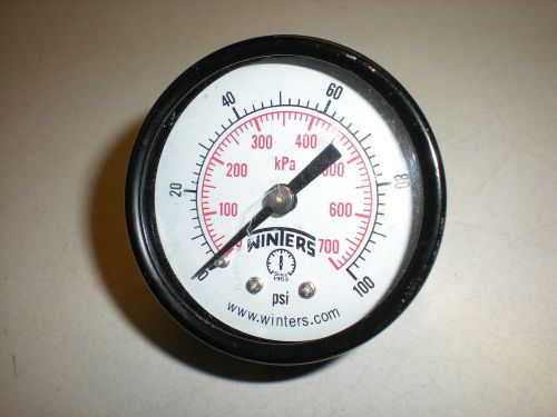 Winters 1-3/4&#034; Pressure Gauge to 100psi - 1/8&#034; NPT - Tests OK