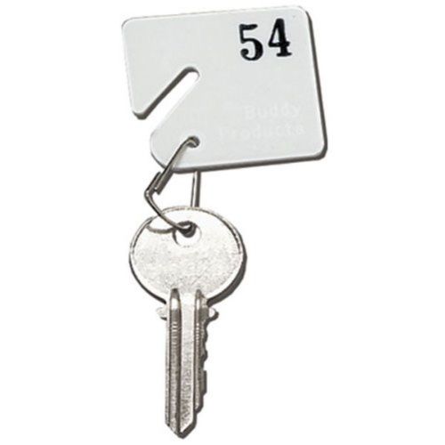 Buddy Products Plastic Key Tags, Numbered 31-60, White (0032)