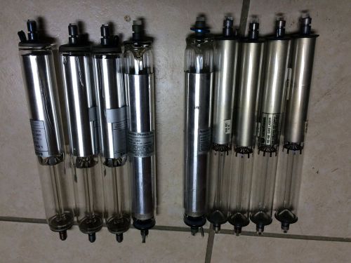 3 Siemens, 4 Uniphase, 2 Spectra-physics Helium Neon Gas Laser  Tubes