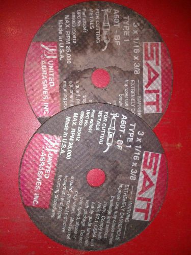 Sait 23041 3 x 1/16&#034; x 3/8&#034; A60T Metal Cut-Off Wheel