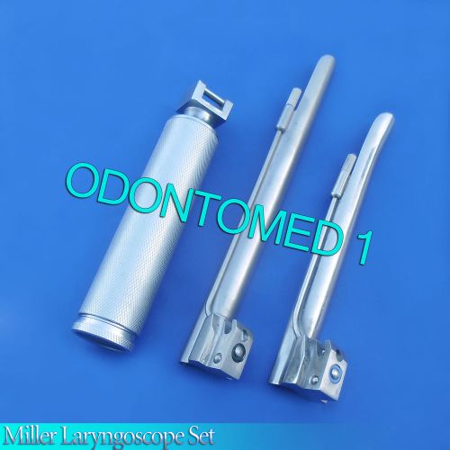 LARYNGOSCOPE MEDIUM HANDLE C + 2 MILLER BLADE #2 and #3 ENT ANESTHESIA SET