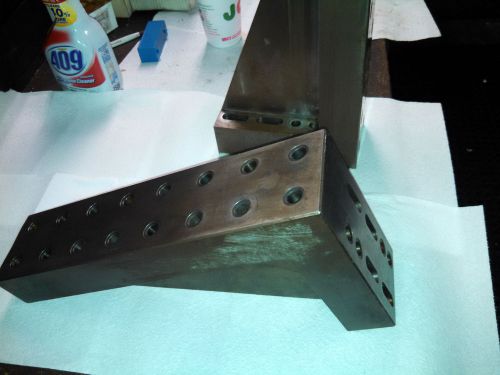 8&#034;x 4&#034;x 16&#034; PRECISION ANGLE PLATE W/1/2&#034;-13 TAPPED HOLES ***USA***