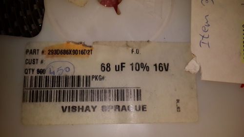 450 PCS VISHAY  293D686X9016D2T  ,  one opened reel.