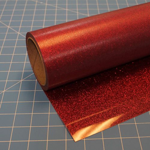 Thermoflex Glitterflex Ultra 19.5&#034; by 5 Feet  Red Thermo Flex