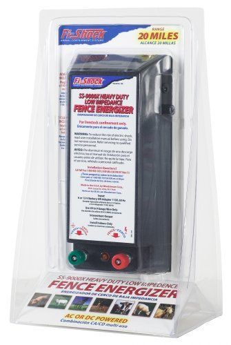 Fi-Shock SS-9000X AC/Battery Combination Heavy Duty Fence Energizer 20 Mi Range