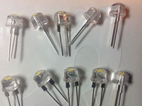 10pcs Straw Hat 8MM 0.5 Watt Warm White LED Light Emitting Diode