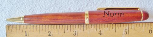 PERSONALIZED &#034;NORM&#034; LASER ENGRAVED ALASKA &amp; EAGLE ROSEWOOD CLIP BALLPOINT PEN