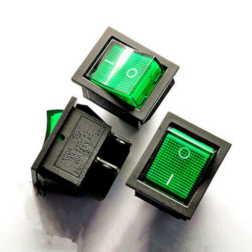 5PCS 2 files 4 Pin Large-scale rocker switch power switch 16A 250V Green LED