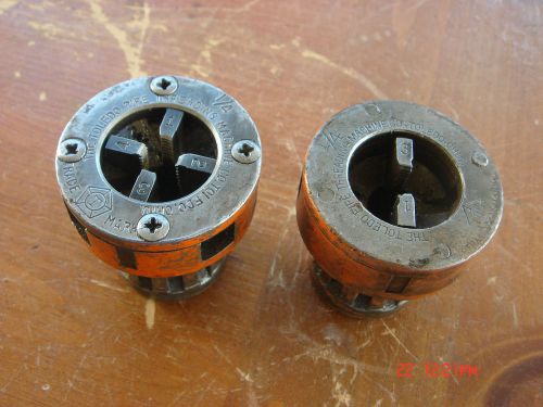 Two Vintage Toledo  1/4  &#034;  Pipe Conduit Threader Threading Die Head Lot