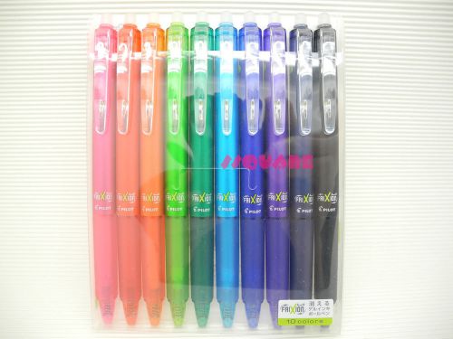 Pilot FriXion Ball Knock 0.5mm Retractable Rollerball Pen 10 Colours Set w/ Case