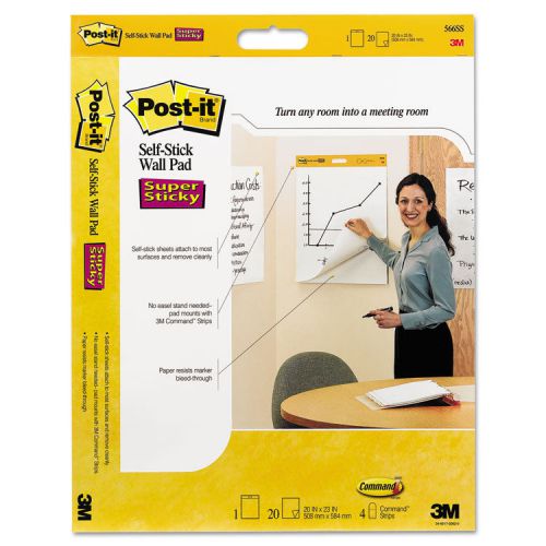 Self-stick wall easel unruled pad, 20 x 23, white, 20 sheets, 4 pads/carton for sale