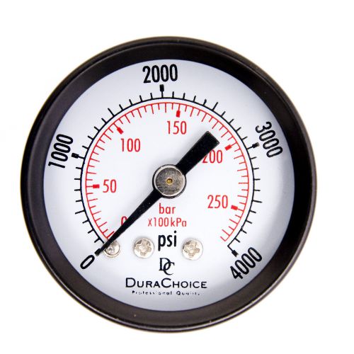 1-1/2&#034; Dry Utility Pressure Gauge - Blk.Steel 1/8&#034; NPT Center Back 4000PSI