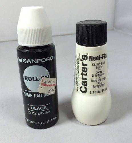 Avery Carter&#039;s Neat-Flo Stamp Pad Inker - Black Ink - 2oz &amp; Sanford Roll On 2oz