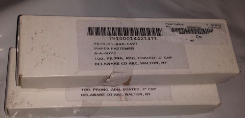 Lot of 2 paper fastener a-a-407c adhesive coated 2&#034; cap for sale