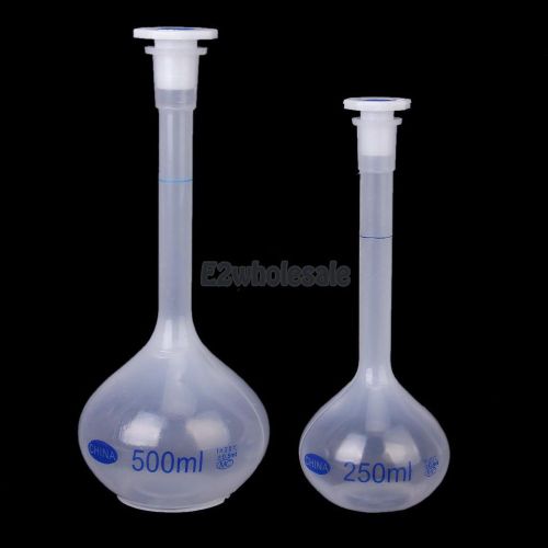 250ml Lab Volumetric Flask Measuring Bottle with Cap Graduated Container Plastic