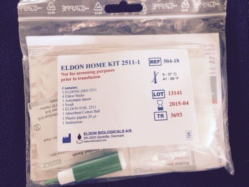 Blood Typing Test Kit EldonCard Type Quick Easy Testing