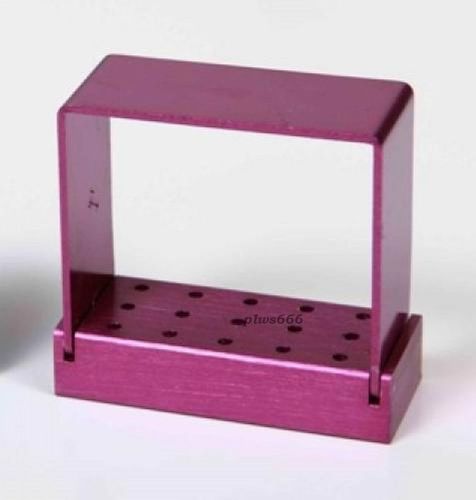 1*15 Holes Dental Long Bur Holder Stand Autoclave Disinfection Box Case purple