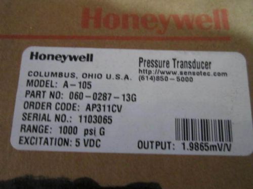 honeywell pressure transducer Model A-105 1000PSI G