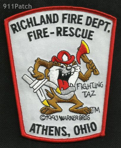 ATHENS, OH - Richland Fire Dept FIRE - RESCUE Fighting TAZ FIREFIGHTER PATCH
