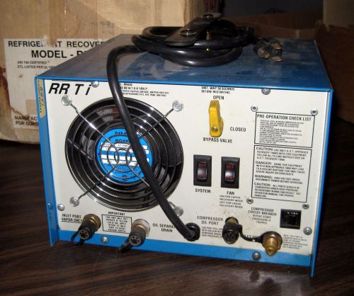 Refrigerant Recovery UNIT, RRTI, RRU30, RECONDITIONED, WARRANTY &amp; Manual