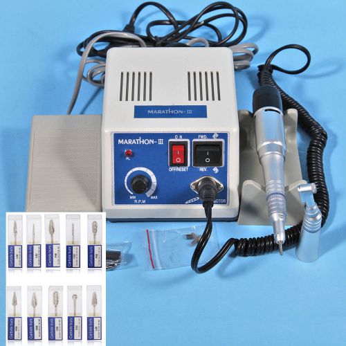 Dental MARATHON Handpiece 35K RPM Electric Micromotor polishing + drill burs NEW