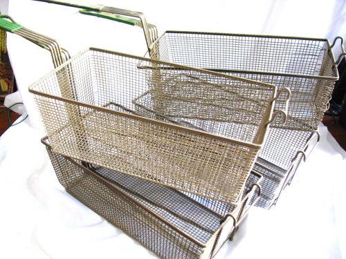 (4) 17&#034; x 9&#034; x 6&#034; deep fry restaurantstainless steel basket commercial frying for sale