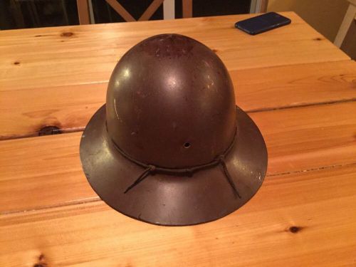 VINTAGE FULL BRIM HARD HAT FIBERGLASS LOGGING MINING LINER NICE