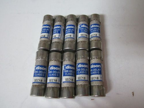 LOT OF 10 EDISON Time-Delay Class G SEC10 FUSE NEW NO BOX