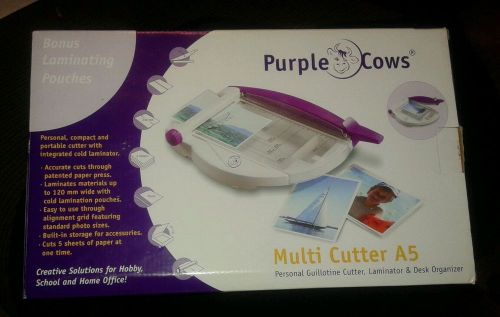 Purple cows, multi cutter a5, guillotine cutter, cold laminator for sale