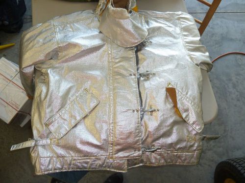 Silver aluminated rip stop nomex fire fighting jacket morning pride usgi rescue for sale