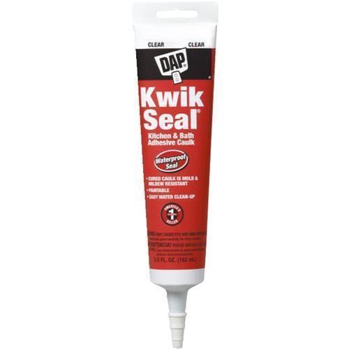 DAP 18008 Kwik Seal 5.5oz Clear Kitchen &amp; Bath Adhesive Caulk, NEW