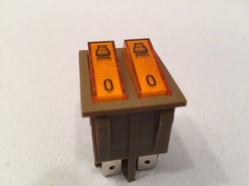 Dreefs Double 6 Pins SPST On/Off AMBER Illuminated Rocker Switch AC 16A/250V