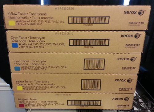 Lot Genuine Xerox Color Toners (2) 006R01510,(2) 006R01512,(1) 00R01511