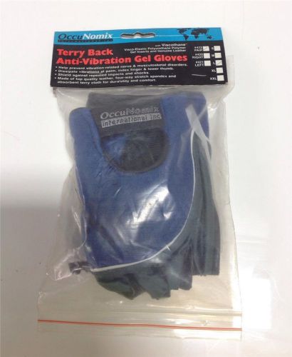 OCCUNOMIX BLUE TERRY BACK ANTI-VIBRATION GEL GLOVES SIZE L 422  NIB